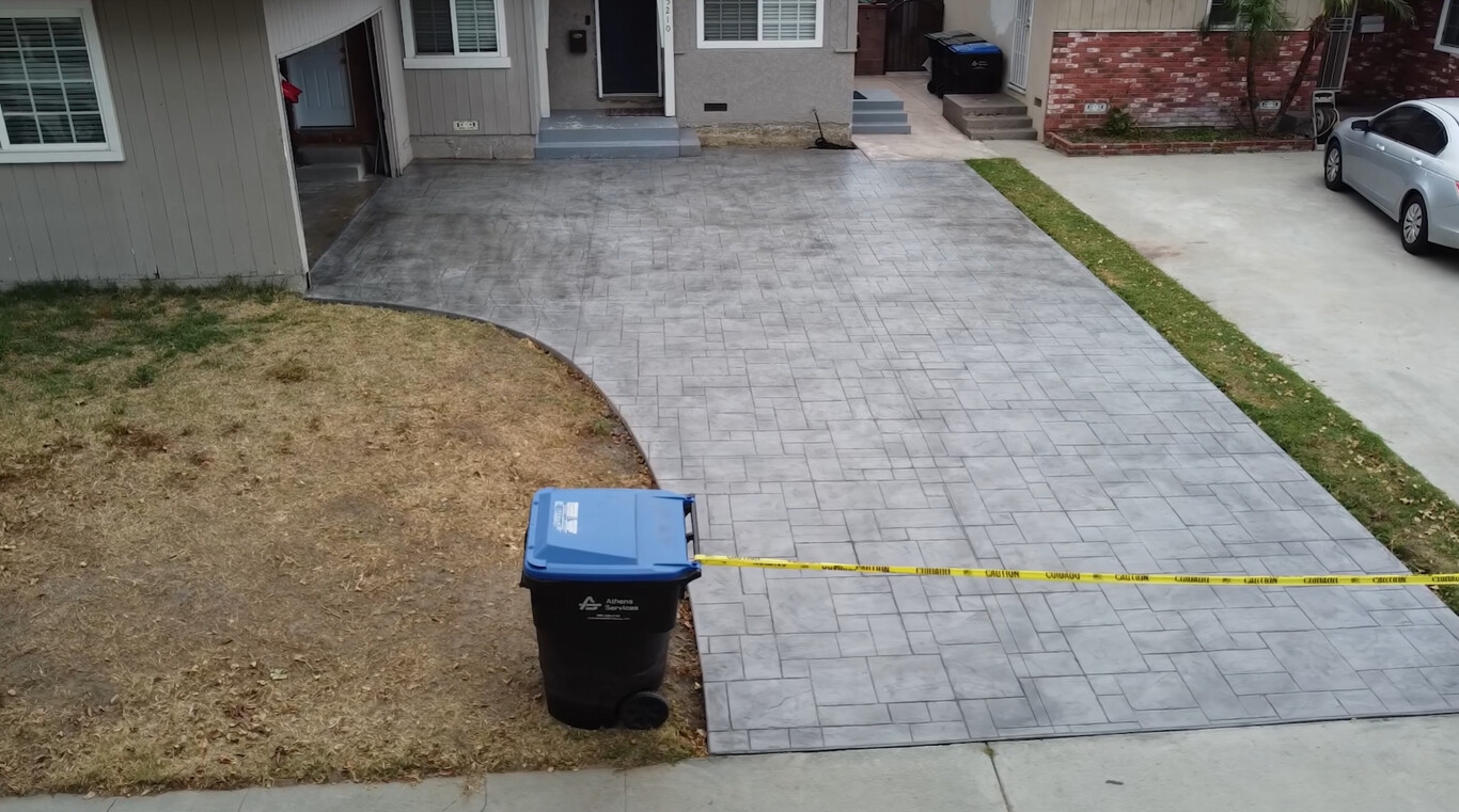 Custom stamped concrete patio installation in McAllen, TX